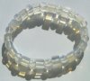 Synthetic Fire Opal Fiber Optic Half-Moon Bracelet